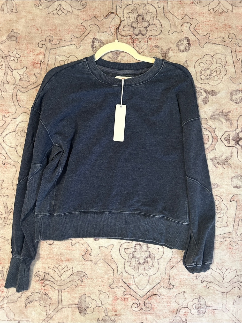 Sundry Washed Navy Crewneck Sweatshirt